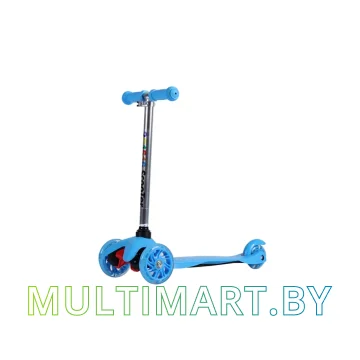 Самокат 21st Scooter Mini BL 038 голубой, прозрачные колёса